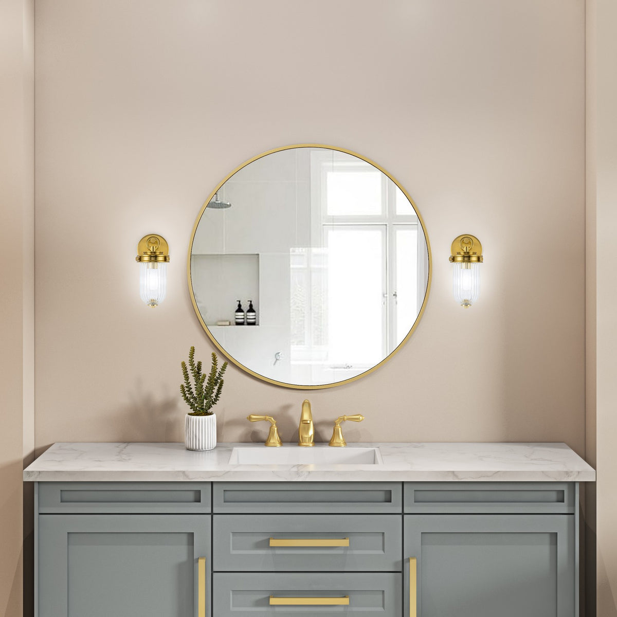 Artcraft - AC12021BR - One Light Wall Sconce - Myla - Vintage Brass