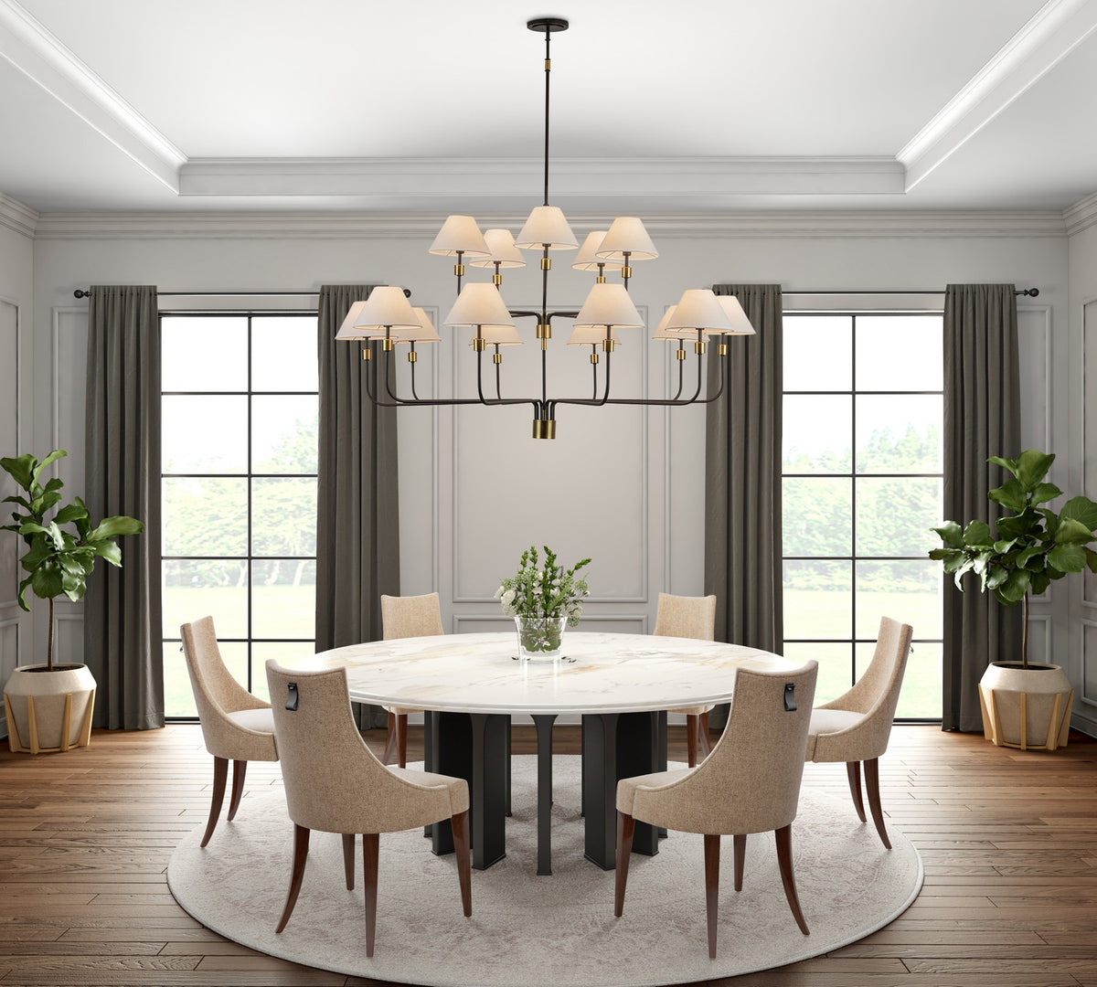 Artcraft - AC12039BB - 15 Light Chandelier - Providence - Black, Brushed Brass