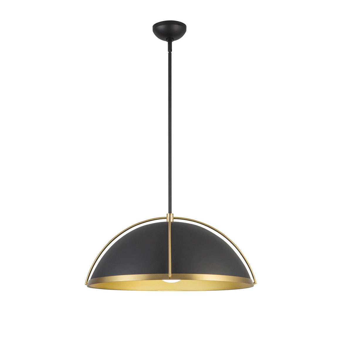Artcraft - AC12041BB - One Light Pendant - Dahlia - Black, Brushed Brass