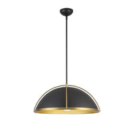 Artcraft - AC12041BB - One Light Pendant - Dahlia - Black, Brushed Brass