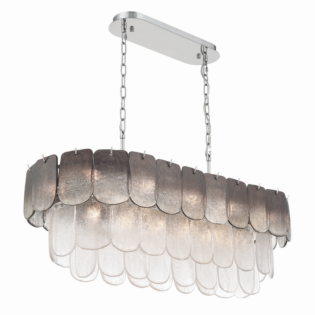 Artcraft - AC12054CS - 12 Light Island Pendant - Bianca - Polished Nickel, Crystalline Smoke