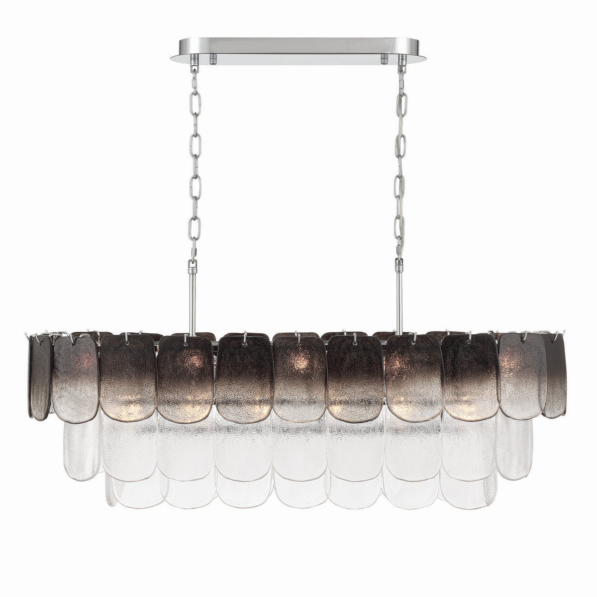 Artcraft - AC12054CS - 12 Light Island Pendant - Bianca - Polished Nickel, Crystalline Smoke