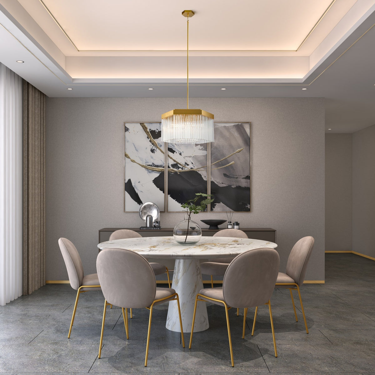 Artcraft - AC12063BR - Seven Light Chandelier - Emma - Brushed Brass