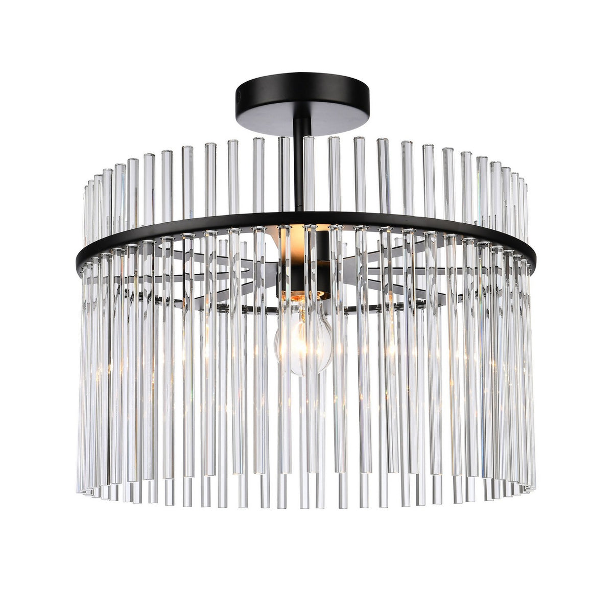 Artcraft - AC12081BK - One Light Semi Flush Mount - Ava - Black