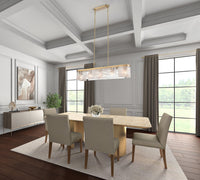 Artcraft - AC12175BR - Six Light Island Pendant - Skye - Brass