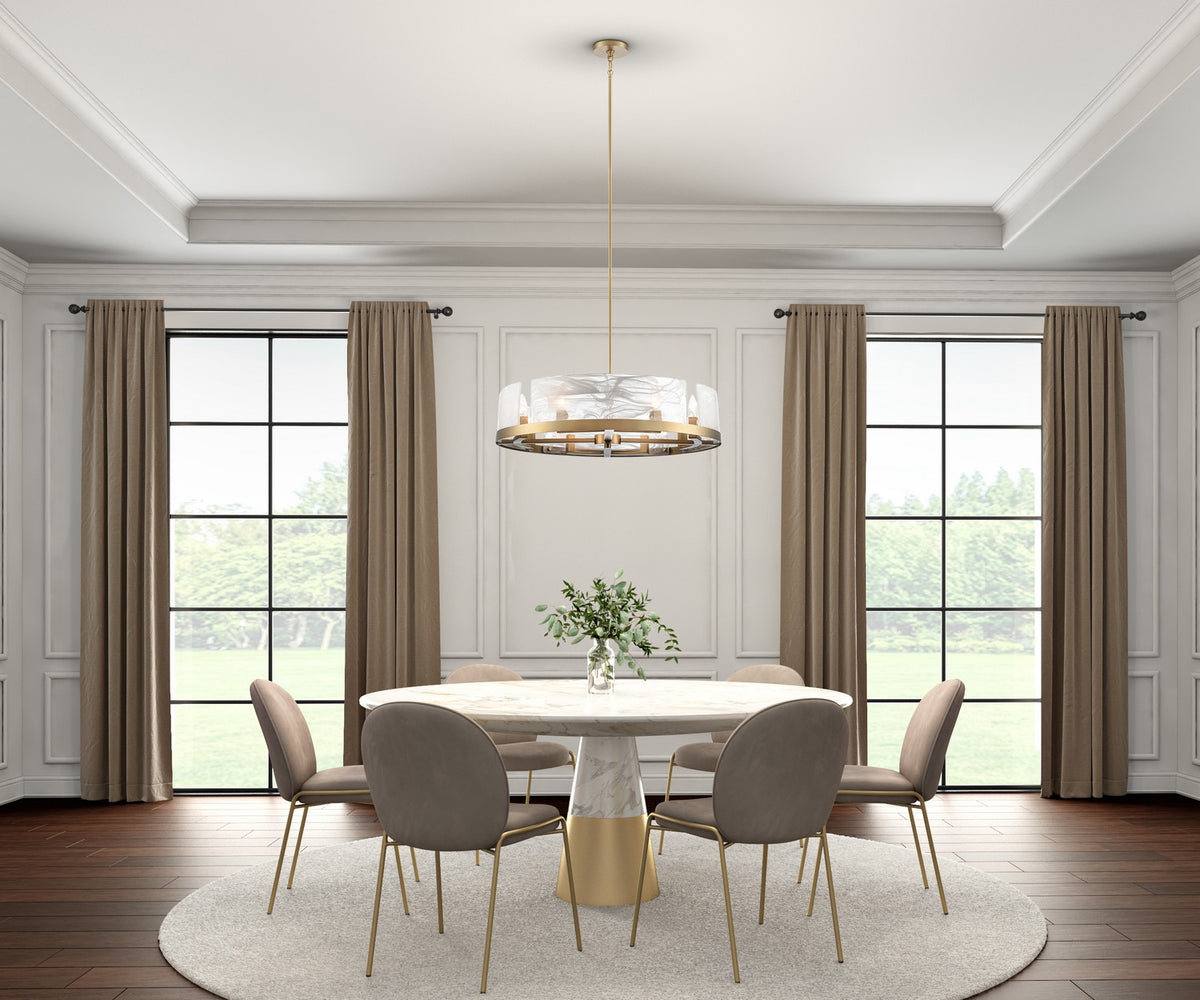 Artcraft - AC12178BR - Eight Light Chandelier - Skye - Brass