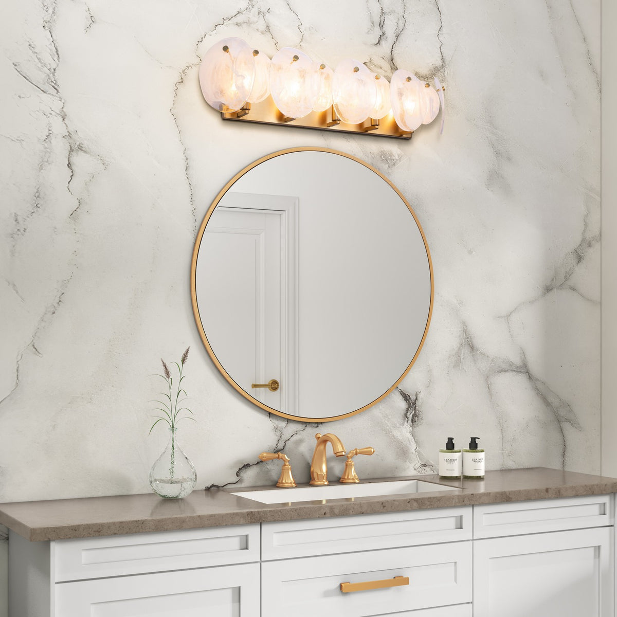 Artcraft - AC12215BR - Five Light Bathroom Vanity - Lily - Brushed Brass