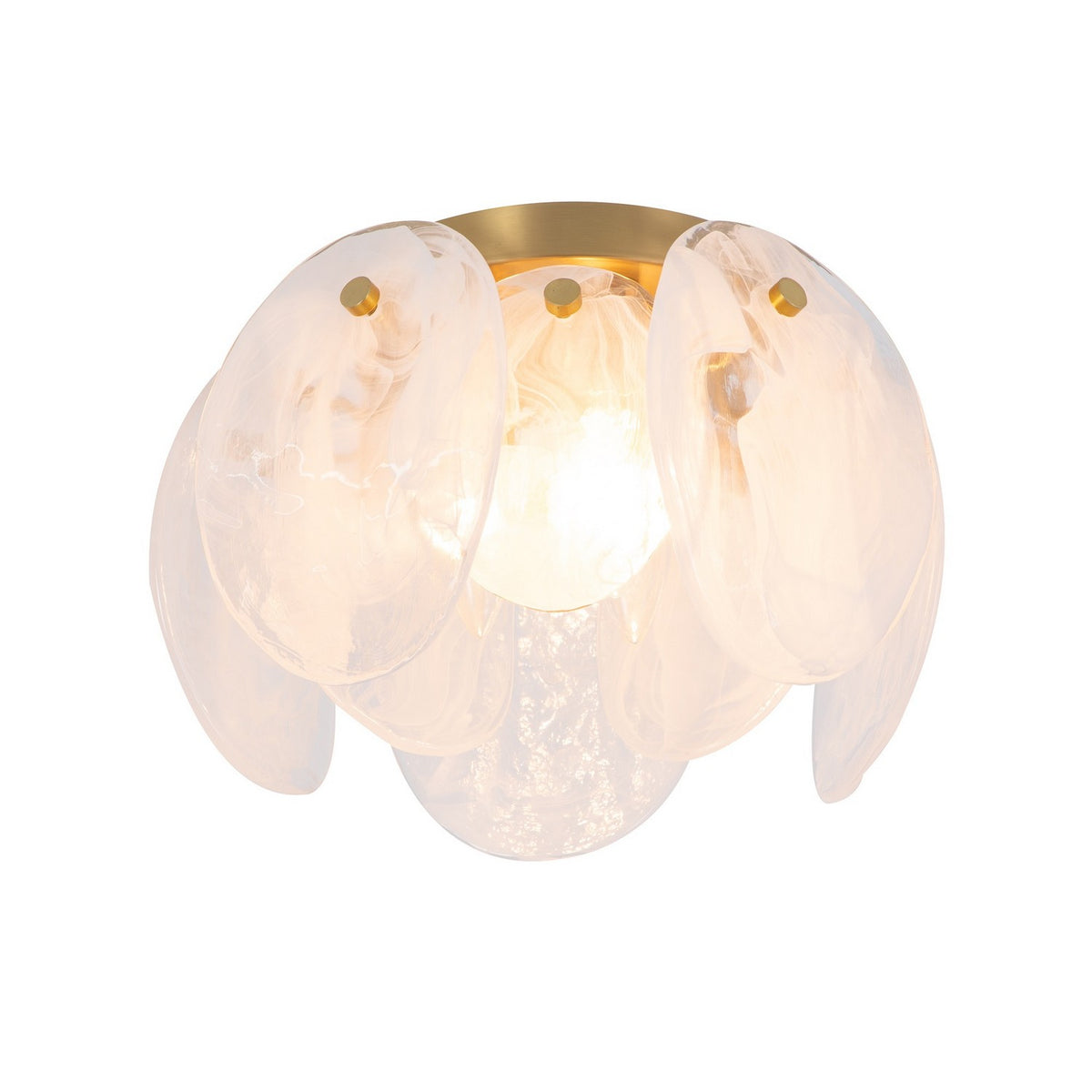 Artcraft - AC12216BR - Three Light Semi Flush Mount - Lily - Brushed Brass