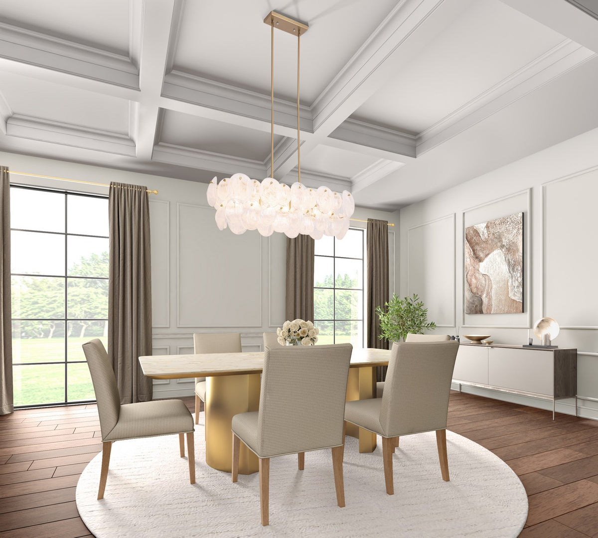 Artcraft - AC12217BR - Seven Light Island Pendant - Lily - Brushed Brass