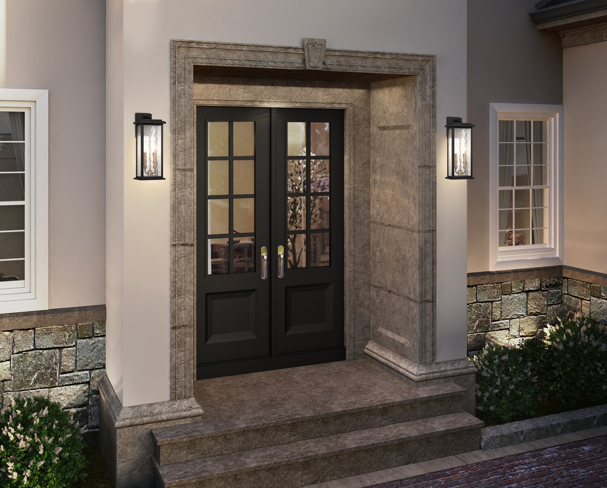 Artcraft - AC9271BK - Two Light Outdoor Wall Sconce - Estate - Black, Brass