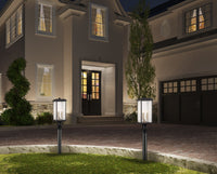Artcraft - AC9273BK - Three Light Outdoor Post Mount - Estate - Black, Brass