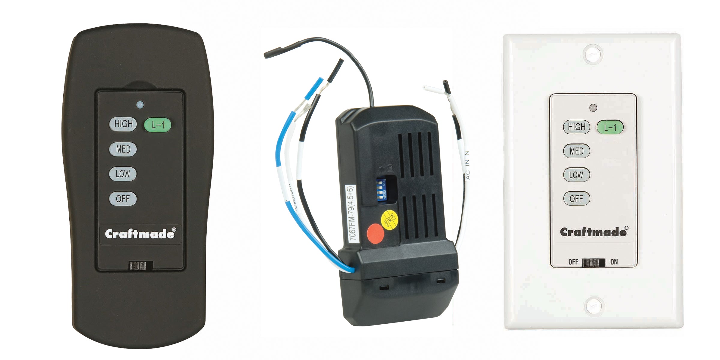 Craftmade - UCIPB-2000-2 - Receiver with Hand Set or Wall Control ...
