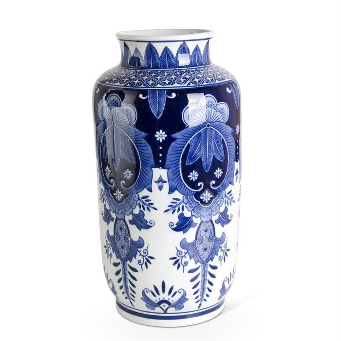 Design Shop 15.5 Inch Ceramic Royal Blue And White Tall Vase