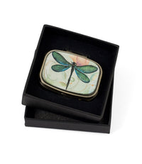 Green Dragonfly Print Pill Box