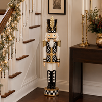 Design Shop Extra-Large Black and White Soldier Nutcracker, 37"H