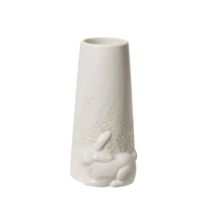 Design Shop White Cottontail Collection Vase, 4" X 7.5"