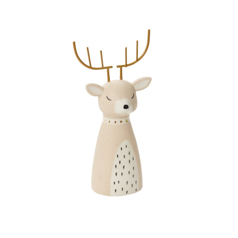 Design Shop White Freezy Friends Figurines Deer, 4" X 7.75".