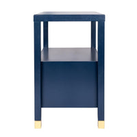 Design Shop Hooper 2-Drawer Wood Side Table, Navy Blue, 22"W