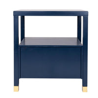 Design Shop Hooper 2-Drawer Wood Side Table, Navy Blue, 22"W