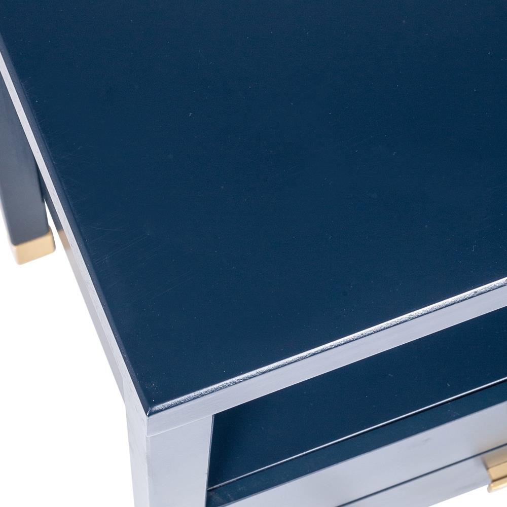 Design Shop Hooper 2-Drawer Wood Side Table, Navy Blue, 22"W