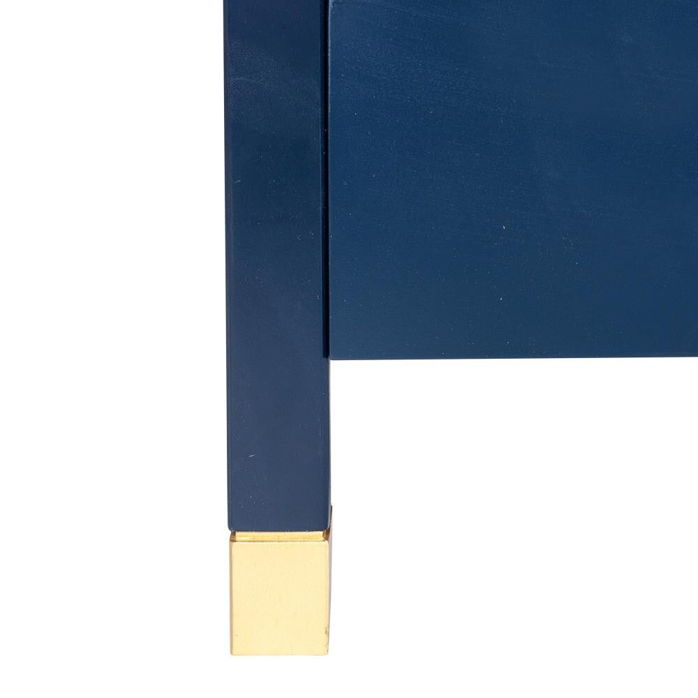 Design Shop Hooper 2-Drawer Wood Side Table, Navy Blue, 22"W