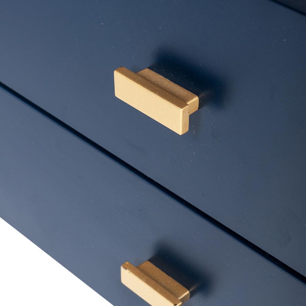 Design Shop Hooper 2-Drawer Wood Side Table, Navy Blue, 22"W