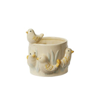 Design Shop Yellow Sweet Tweets Collection Pot, 6" X 5.5".