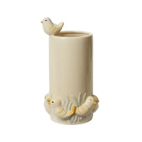 Design Shop Yellow Sweet Tweets Collection Vase, 5" X 9.75".