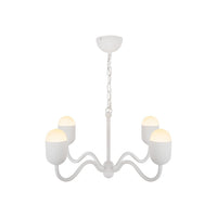 Alora - CH558427AWOP - Four Light Chandelier - Effie - Antique White/Opal Glass