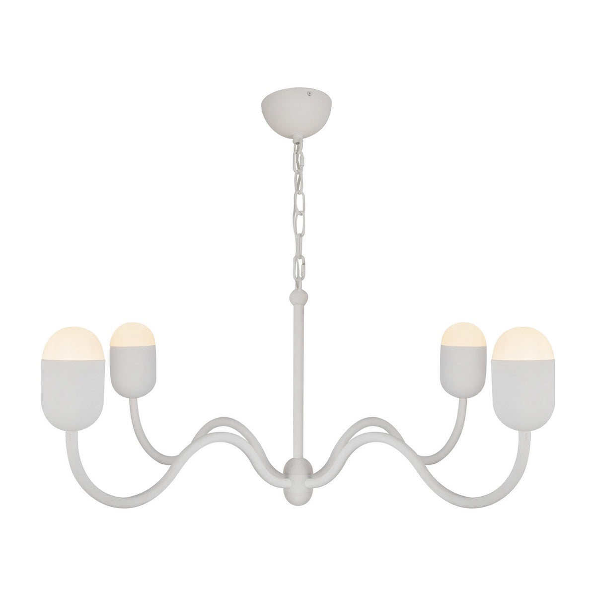Alora - CH558439AWOP - Four Light Chandelier - Effie - Antique White/Opal Glass