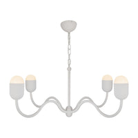 Alora - CH558439AWOP - Four Light Chandelier - Effie - Antique White/Opal Glass