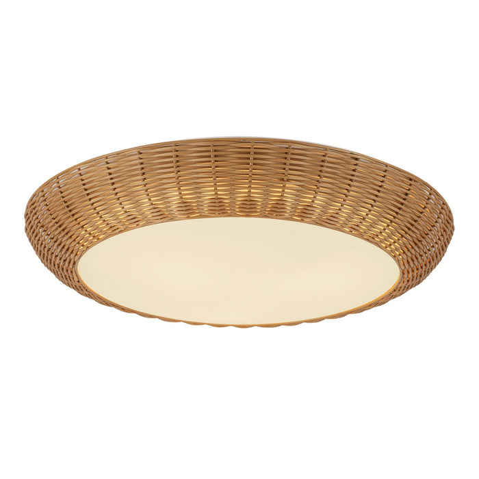 Alora - FM511421RA - Three Light Flush Mount - Merida - Rattan