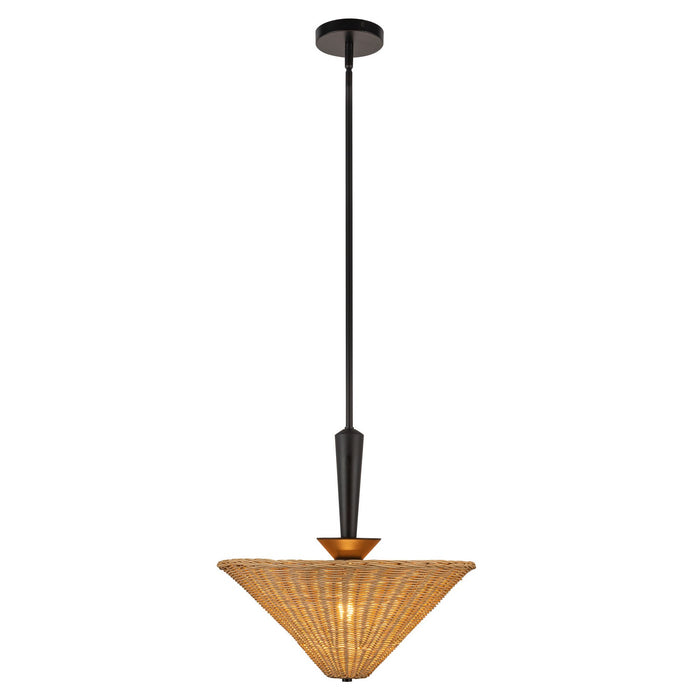 Alora - PD497016MBRA - One Light Pendant - Bridgette - Matte Black/Rattan