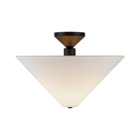Alora - SF497016MBWL - One Light Semi-Flush Mount - Bridgette - Matte Black/White Linen