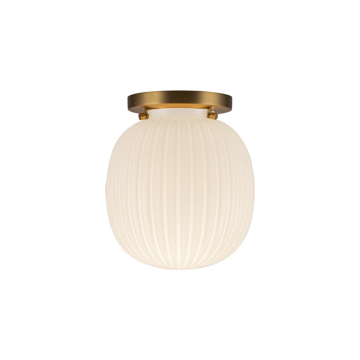 Alora - SF579107BGGR - One Light Semi-Flush Mount - Cherise - Brushed Gold/Glossy Ribbed Opal Glass