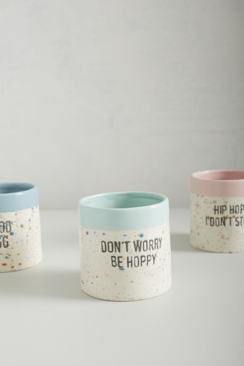 Design Shop Mint Spritz Easter Pot Be Hoppy, 3.5" X 3.25".