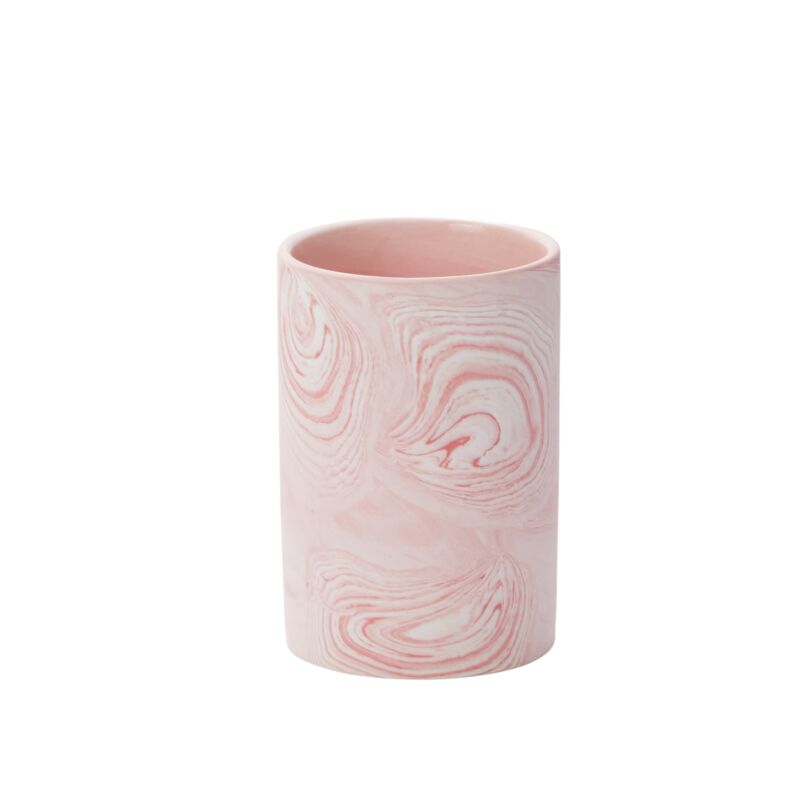 Design Shop Pink Pink Marbleized Vase, 4" X 5.75", Set of 4.