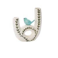 Design Shop White Perched Collection Budvase, 7" X 7.75"