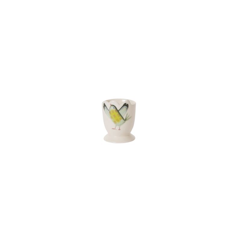 Design Shop White Celebrate Spring Collection Bird Eggcup, 2" X 2.75", Set of 4.