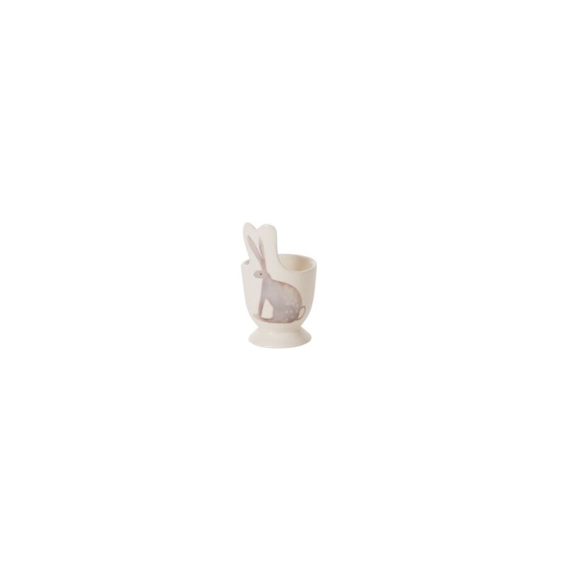 Design Shop White Celebrate Spring Collection Bunny Eggcup, 2" X 3.25", Set of 4.