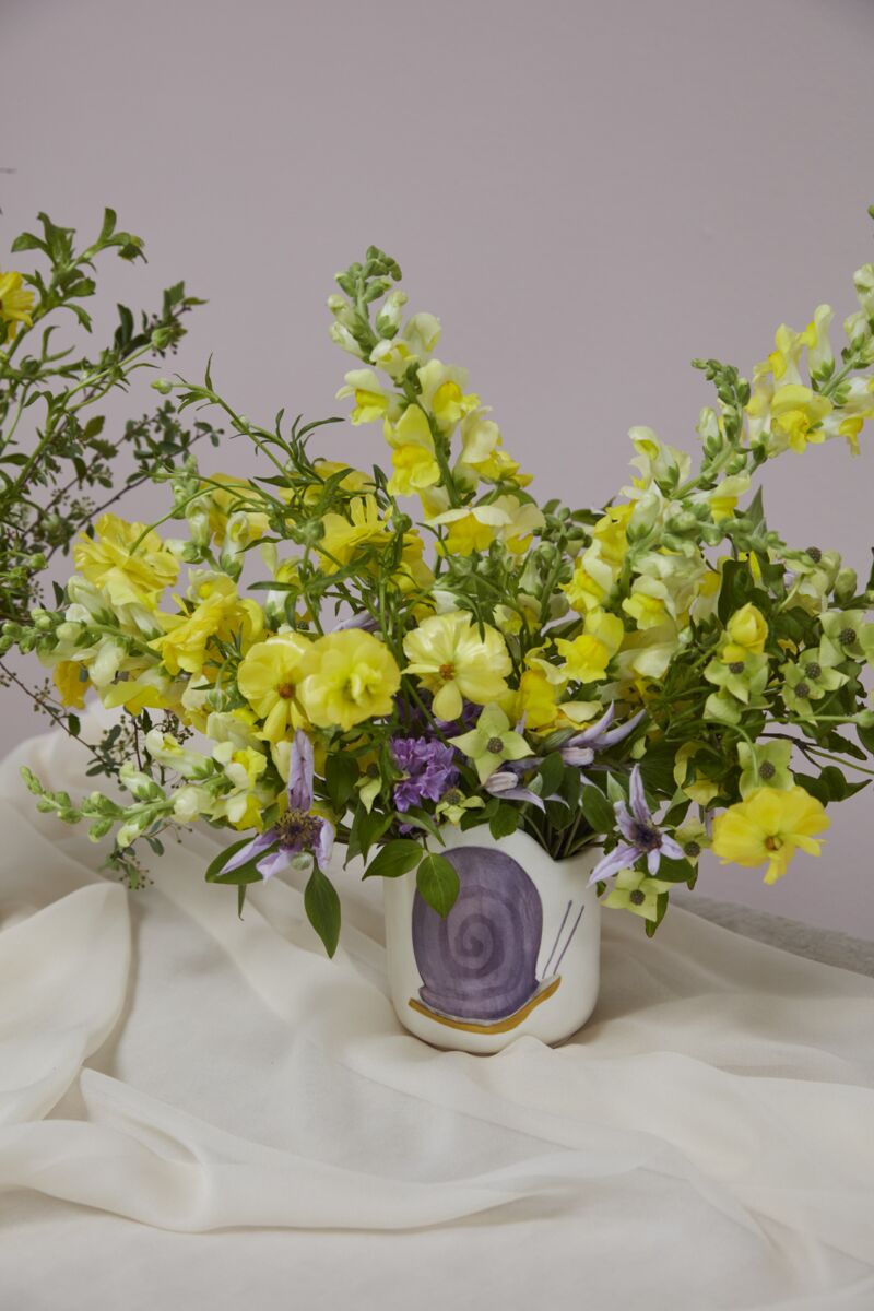 Design Shop White Celebrate Spring Collection Snail Pot, 3.5" X 4.5", Set of 4.