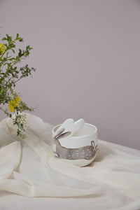 Design Shop White Celebrate Spring Collection Bunny Pot, 5" X 6.25", Set of 4.