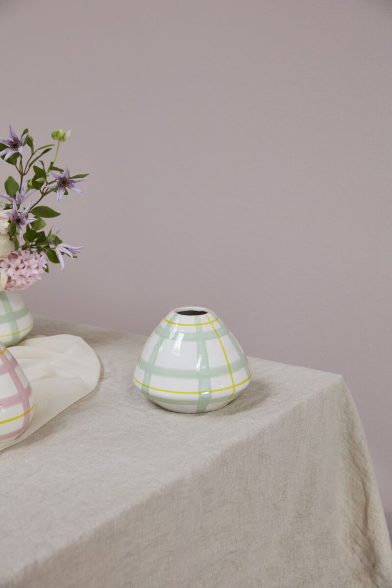 Design Shop Green Bertie Collection Vase, 6" X 5", Set of 2.