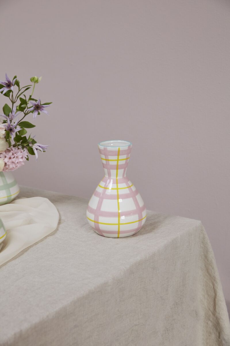 Design Shop Pink Bertie Collection Vase, 5.5" X 8", Set of 2.
