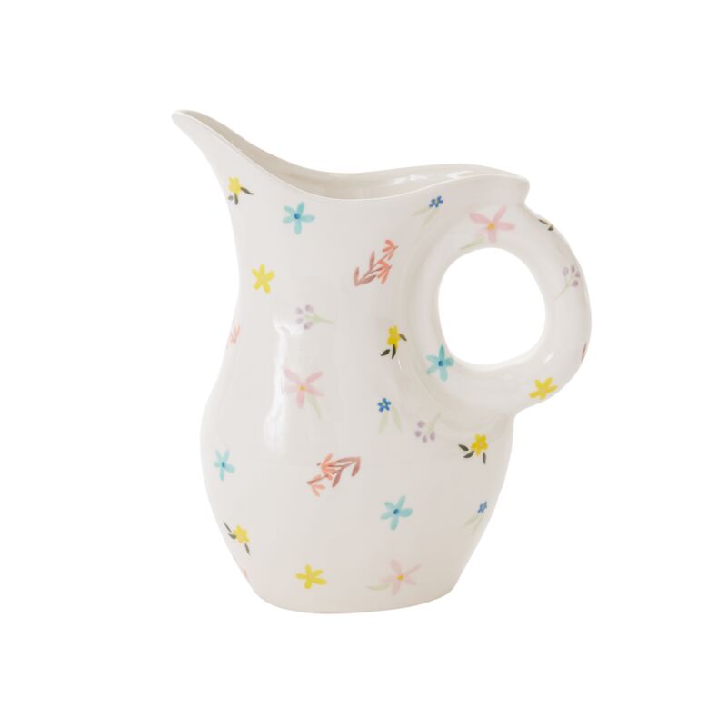 Design Shop Multicolor Ditsy Tabletop Collection Pitcher, 7.5" X 9.5", Set of 2.