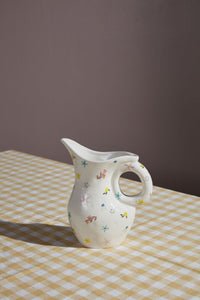 Design Shop Multicolor Ditsy Tabletop Collection Pitcher, 7.5" X 9.5", Set of 2.