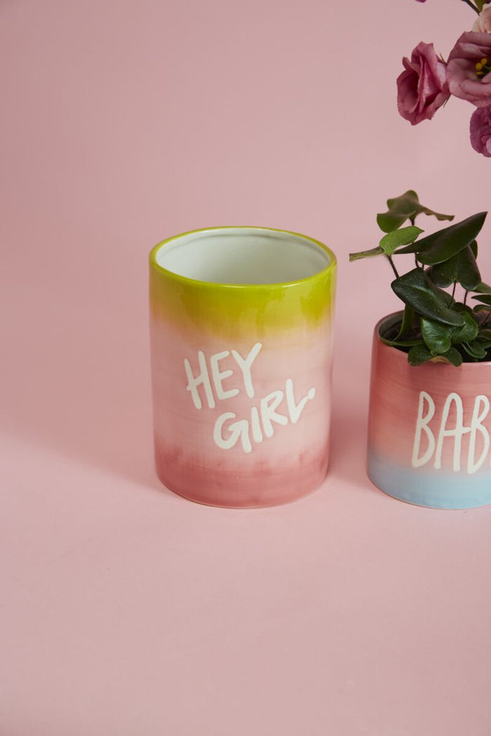 Design Shop Pink Love Out Loud Collection Vase, 4.5" X 6", Set of 2.