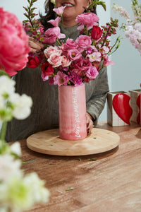 Design Shop Pink Love Out Loud Collection Vase, 4" X 8", Set of 2.