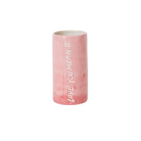 Design Shop Pink Love Out Loud Collection Vase, 4" X 8", Set of 2.