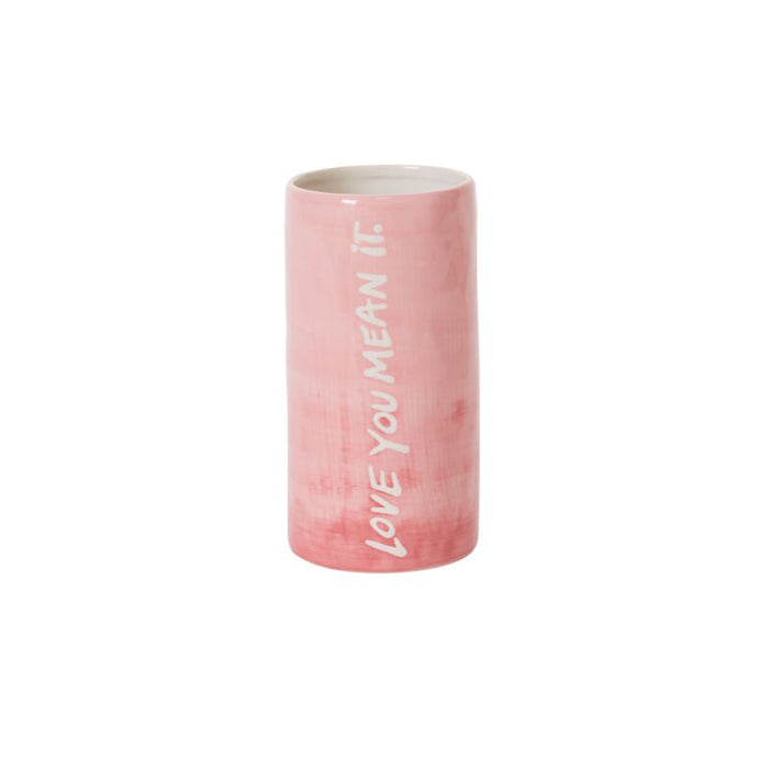 Design Shop Pink Love Out Loud Collection Vase, 4" X 8", Set of 2.